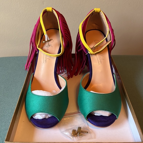 Colorful tassel heeled sandals NIB - Picture 7 of 7